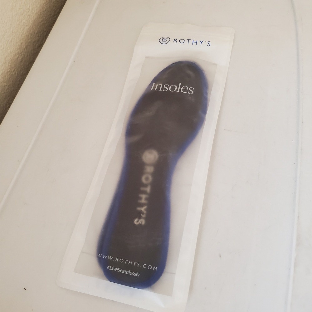 Rothys Replacement Insoles The Flat Black Blue Size 8.5 Womens Eco Friendly Foam